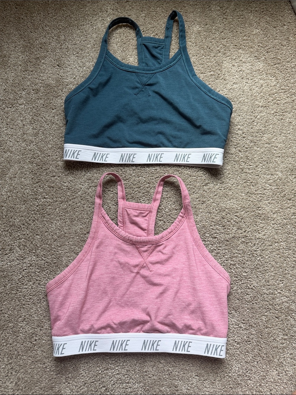 Nike Teal and Pink Racerback Sports Bras